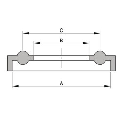Trijų spaustukų tarpinė 1 1/2" FPM TCGL112FPM