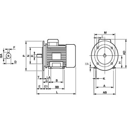 Elektrinis variklis 0,55 kW EM80A4B3B51A0IE2A