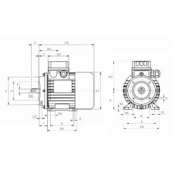 Elektrinis variklis 0,55 kW EM71B2B3B14300IE2A