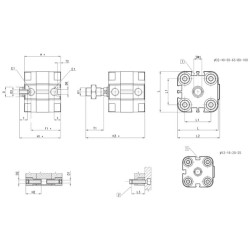 Kompaktiškas cilindras, serija 31 31F2A012A020