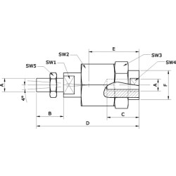 Lankstaus strypo jungtis M10x1,25 SARC10125