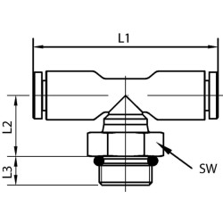 T formos įspaudžiama jungtis 14x3/8" TCSS1438P