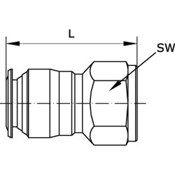 Tiesi įspaudžiama jungtis 10x1/4" SCSF1014B
