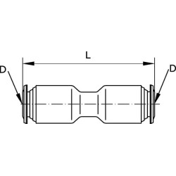 Tiesi įspaudžiama jungtis 8 mm SC8B