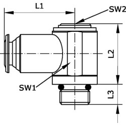 L formos įspaudžiama jungtis 4x1/8" BCS418B