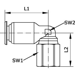 L formos įspaudžiama jungtis 6x1/4" ECSF614B