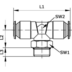 T formos įspaudžiama jungtis 8x1/4" TCSS814B
