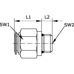 Įspaudžiama jungtis tiesi 8x3/8 SCS838NSF