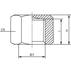 Tuščiaviduris šešiakampis kamštis HHC12