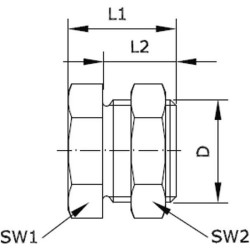 Pertvaros nipelis su metriniu išoriniu sriegiu BHF18B