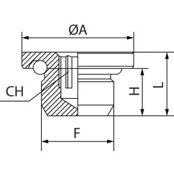 Tuščiaviduris šešiakampis kaištis HHHPM5