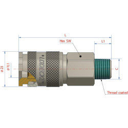 Q-Rel jungtis su 3/8" BSP išoriniu sriegiu ESOI38A