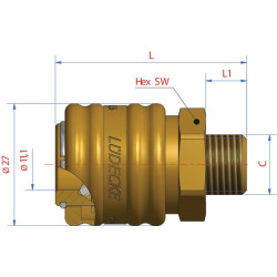 Q-Rel jungtis su 1/2 colio BSP išoriniu sriegiu ESO12A