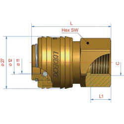 Q-Rel jungtis su 1/4" BSP F/Thd ESA14IR