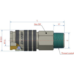 Q-Rel jungtis su 3/8" BSP išoriniu sriegiu ESI38A