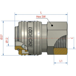 Q-Rel jungtis su 3/8" BSP vidiniu sriegiu / išoriniu sriegiu ESN38I