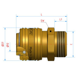 Greito prijungimo jungtis G 1/2" išorinis sriegis ES12AAB