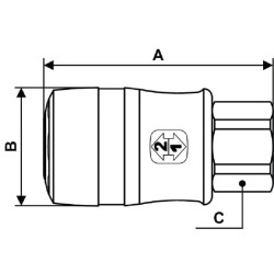 Greito atjungimo jungtis 3/8" BSP vidinis sriegis ERG071102P001