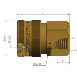 Q-Rel jungtis su 1/2 colio BSP vidiniu sriegiu / išoriniu sriegiu ESOIG12I