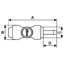 Greito atjungimo apsauginė jungtis su 6 mm žarnos antgaliu BSI061806P001