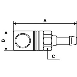 Greito atjungimo apsauginė jungtis su 8 mm žarnos antgaliu CSM061808