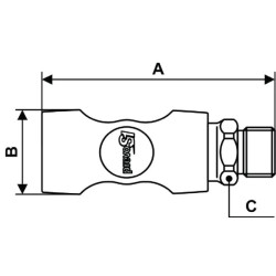 Greito atjungimo apsauginė jungtis, 3/8 colio BSP išorinis sriegis, ISI081152