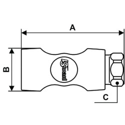 Greito atjungimo apsauginė jungtis, 1/4 colio BSP vidinis sriegis, ISI081101