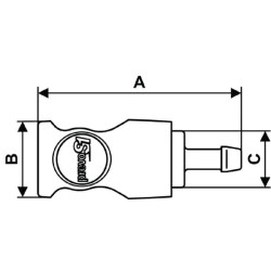 Greito atjungimo apsauginė jungtis su 13 mm žarnos antgaliu CSI081813