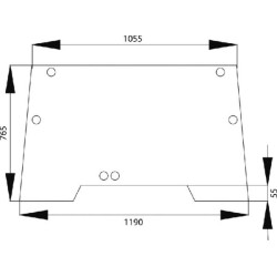 Case - IH 640 1989748C1N Pakreipiamas priekinis stiklas
