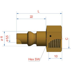 Hidraulinis kaištis, vidinis sriegis BSP 3/8" ESO38NI