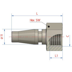 Vyriškas sriegis su 3/8" BSP išoriniu sriegiu ESBI38NIS