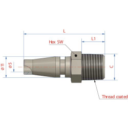 Vyriškas sriegis su 3/8" BSP išoriniu sriegiu ESBI38NAS