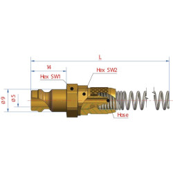 Kištukas / spyruoklinė apsauga 4x6mm ESM4SQF