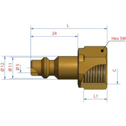 Vyriškas jungtis su 3/8" BSP F/Thd ESA38NIR