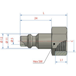 Vyriškas kištukas su 1/8" BSP F/Thd ESAI18NIS