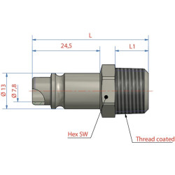 Vyriškas sriegis su 1/8" BSP išoriniu sriegiu ESAC18NAS