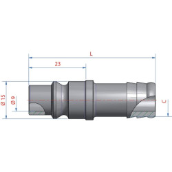 Jungtis su 13 mm žarnos antgaliu ESOIG13SS
