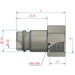 Vyriškas sriegis su 1/4" BSP išoriniu sriegiu, išoriniu sriegiu (ESIG14NIS)