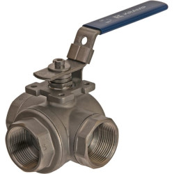 Trijų padėčių rutulinis vožtuvas L 1 1/4" nerūdijančio plieno BV3L114FSS