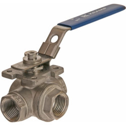 Trijų padėčių rutulinis vožtuvas T 1/2" nerūdijančio plieno BV3T12FSS