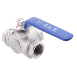 Trijų padėčių rutulinis vožtuvas T 3/4" nerūdijančio plieno BV3T34FSS