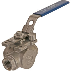 Trijų padėčių rutulinis vožtuvas L 3/8" nerūdijančio plieno BV3L38FSS