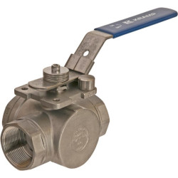 Trijų padėčių rutulinis vožtuvas L 1 1/2" nerūdijančio plieno BV3L112FSS