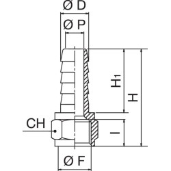 Žarnos jungtis 9 mm x 1/4 colio HCFP914