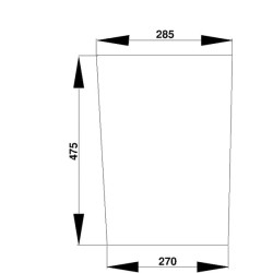 Case - IH 640 D7403 Apatinis priekinis stiklas