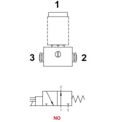 Solenoidinis vožtuvas NO-1/8" 3/2 eigos SOVD32M18NO