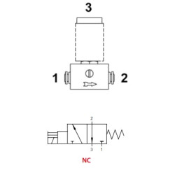 Solenoidinis vožtuvas NC-1/8" 3/2 eigos SOVD32M18NC