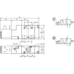 Solenoidinis vožtuvas NC-1/2" 3/2 eigos SOV32M12NC