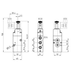 Solenoidinis vožtuvas 3/2 eigų NA34N1502