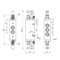 Solenoidinis vožtuvas 5/2 eigų 452NE1122
